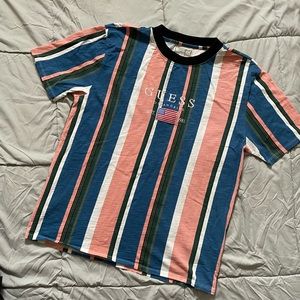 UO Exclusive GUESS David Sayer Striped Shirt. Rose